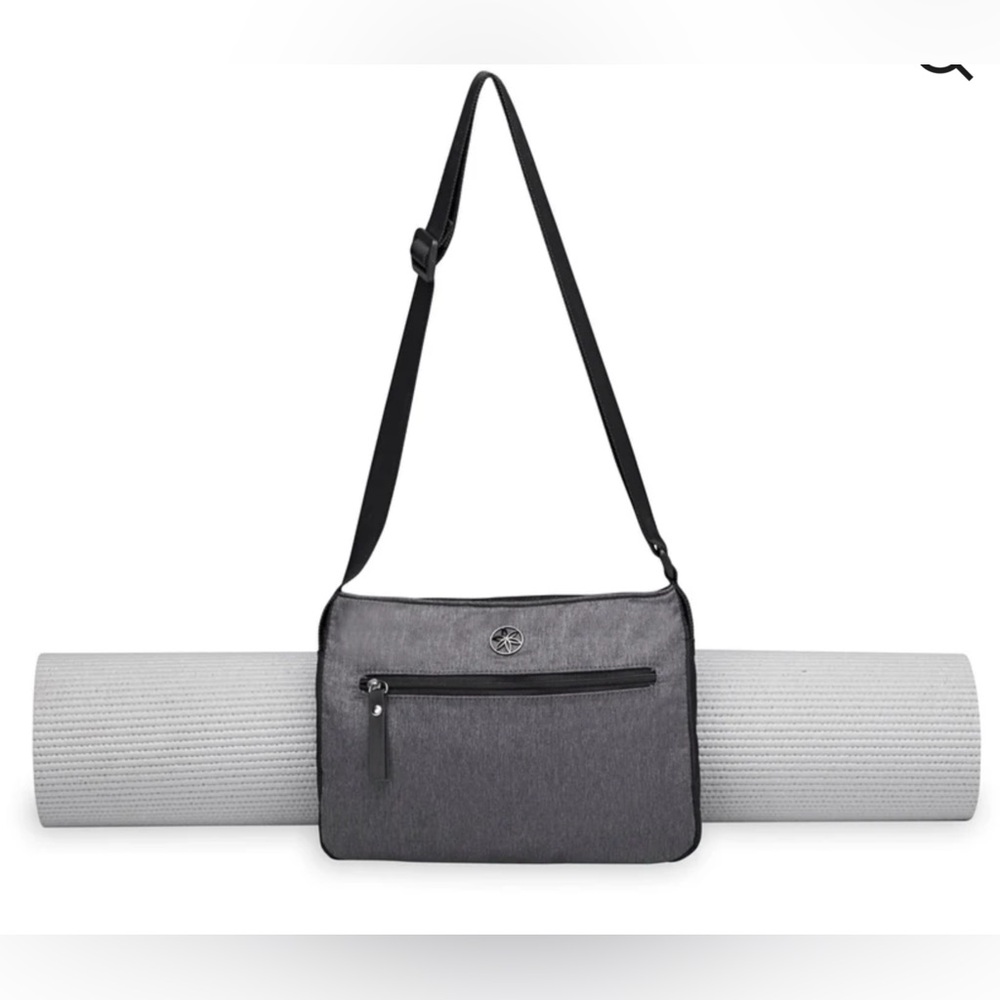 Gaiam Wander Free Yoga Mat Pouch Gray Crossbody Bag